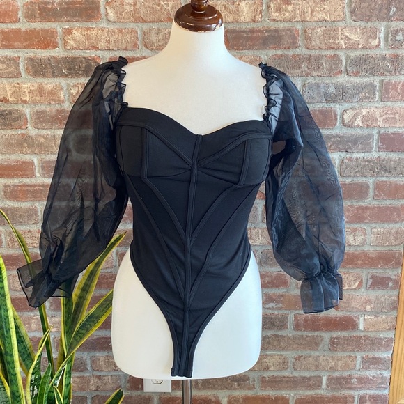 JW SIGNATURE small black classy leotard- body suit - Picture 1 of 11